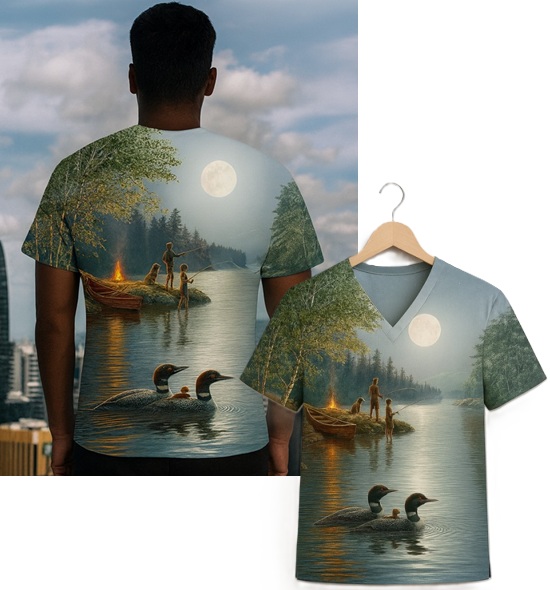 MDU12221 - Anglers Moon unique print scrubs