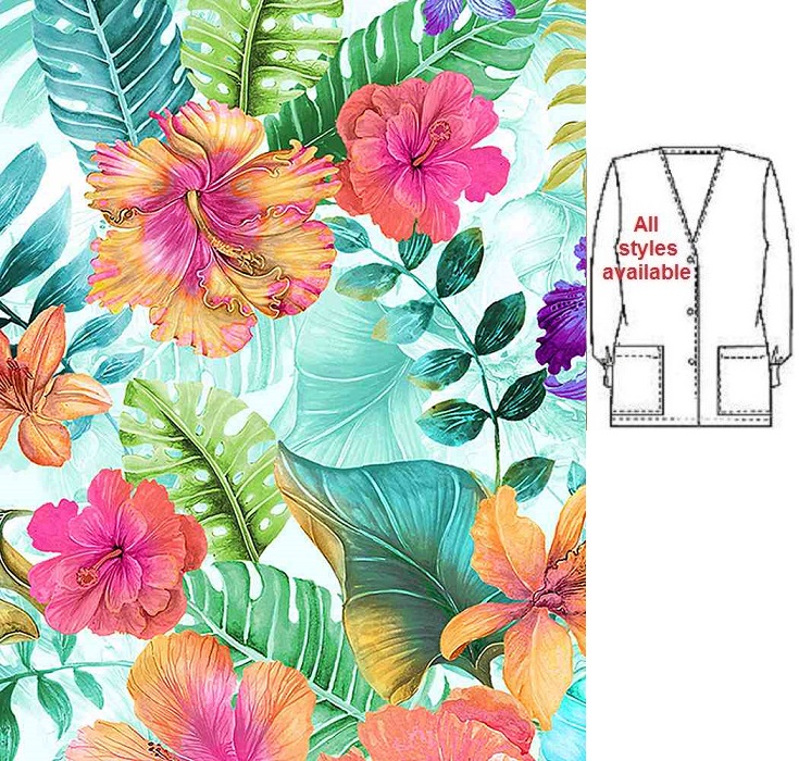 T21322 - Hawaiian Fleur tropical print scrubs