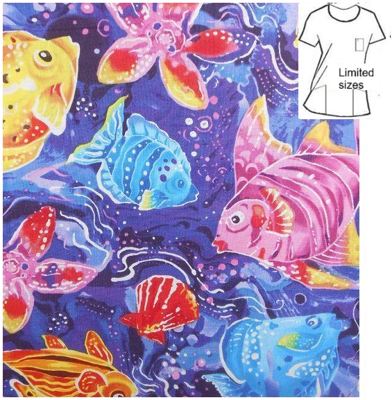 AO5813 - Salt Water Fishy - Ocean Sea life Print Scrubs