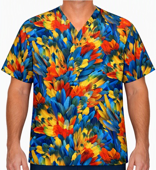 AP88LIMITED - PARROT FEATHER BURST scrub top