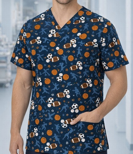 UGNP216 - ALL STAR SPORTS print scrub top