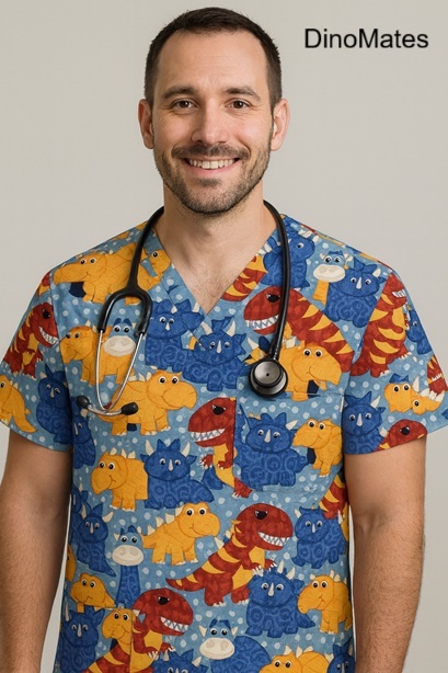 CM12725 - DinoMates pediatric scrub tops