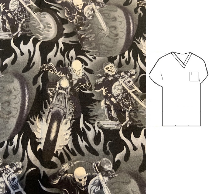 RM1122171137S - Ghost Rider - Unique Print scrubs