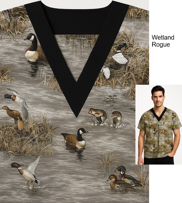 MNAWLIMITED - Wetland Rogue animal print scrubs