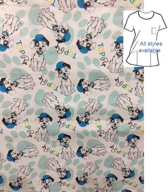 V7714 - Top Pup Veterinary Cartoon Print Scrubs