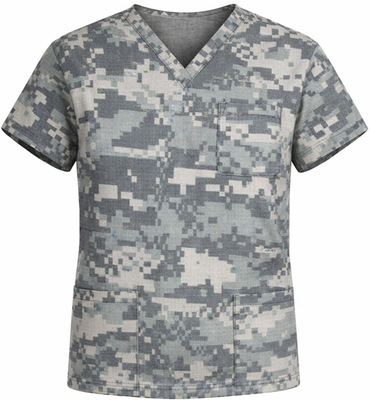 ACU military print scrub top