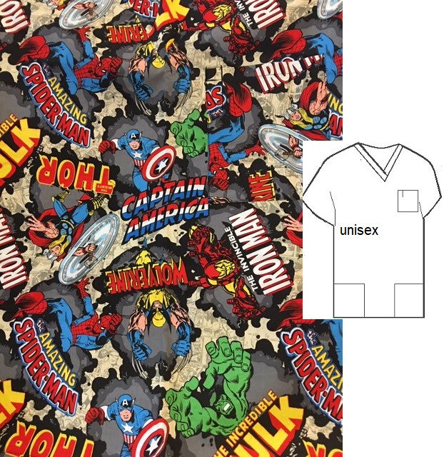 print scrubs with dc comics