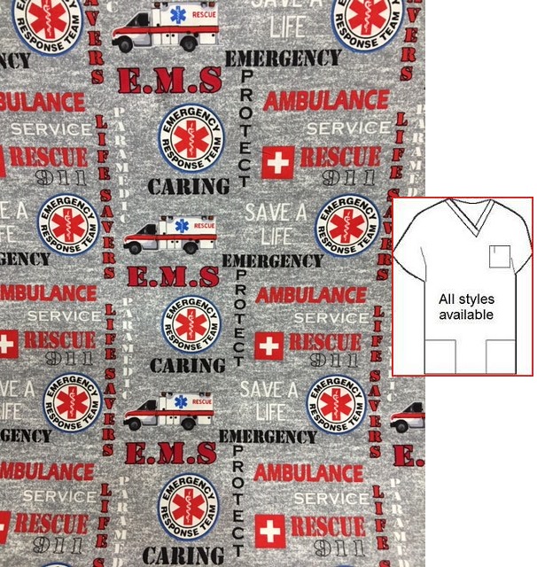 UNM103118 - Rescue Emergency Print Scrubs