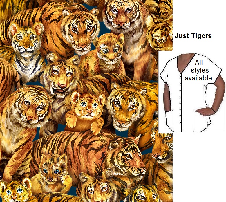 AWW2122limited - Just Tigers veterinary animal print scrubs