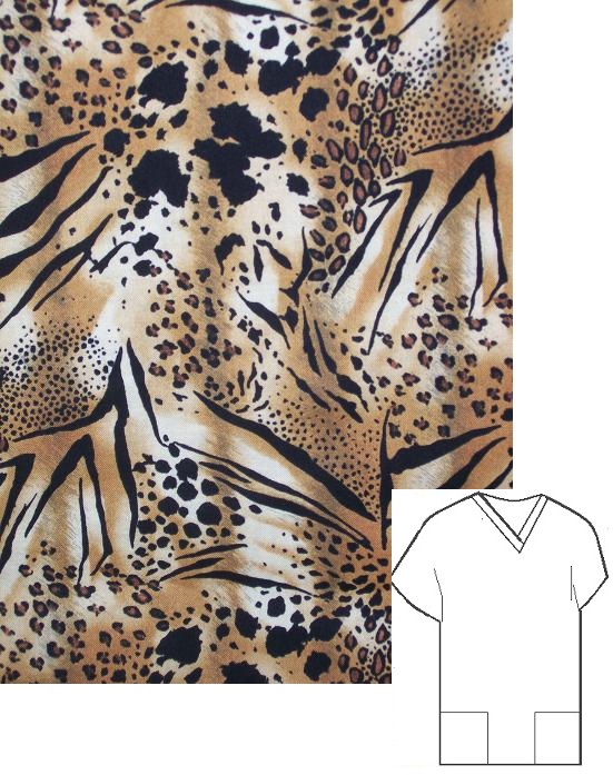 RM41758-1X - Wild Tiger Ready Made Scrub Top