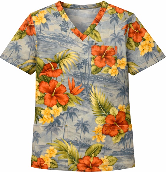 RM11919401S - Tropical Breezes cotton print scrubs