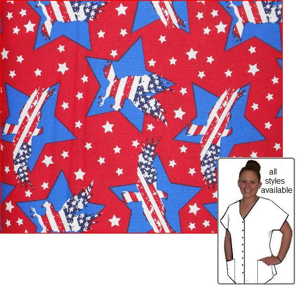 PAT102414 - Stars And Stripes Forever - Patriotic Scrub Top