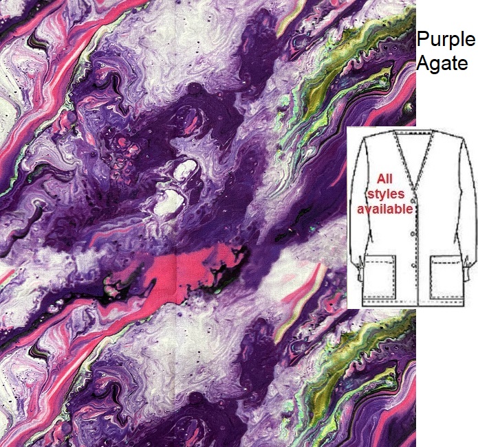 U5223 - Purple Agate unique scrub tops