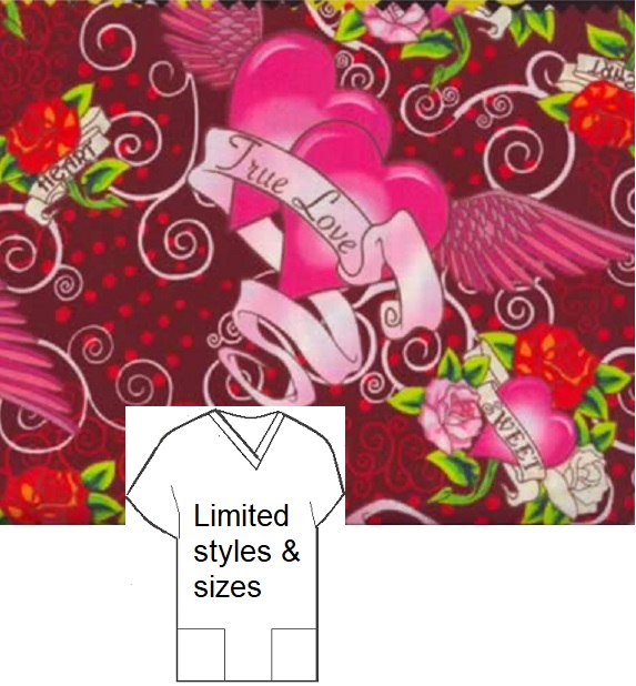 W76LIMITED - True Love scrub tops