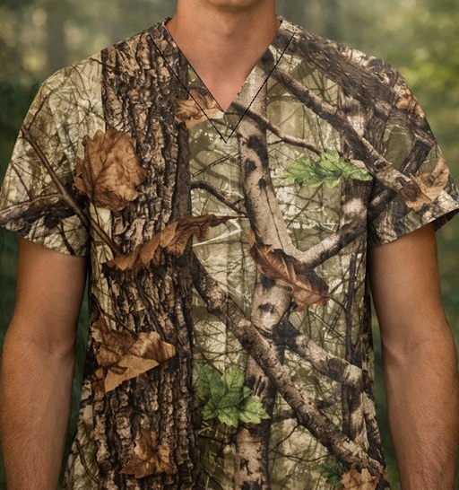 M62020 - TRUE TIMBER POLYESTER print scrubs