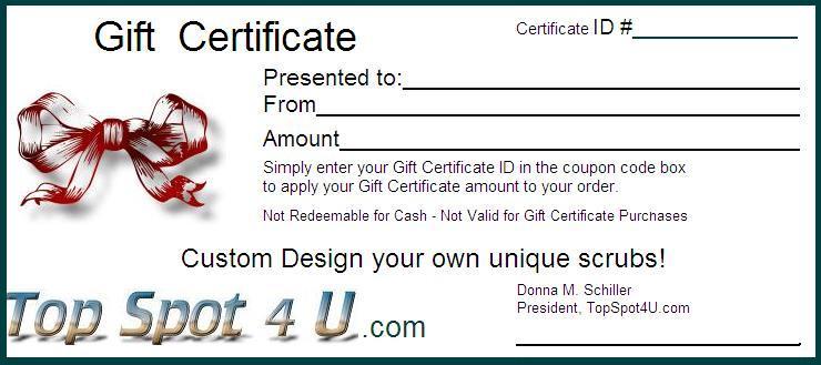 gift certificate