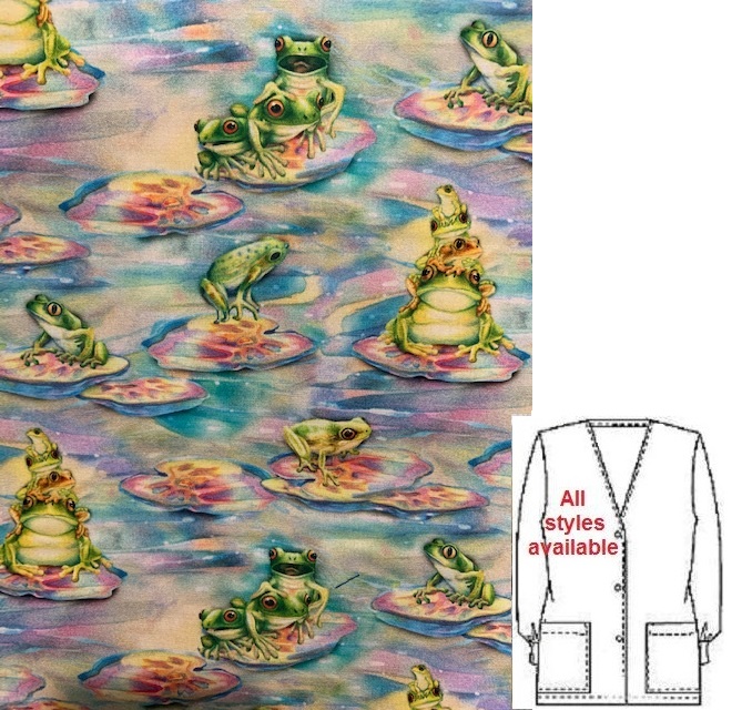 AANAW51321 - Loads Of Toads animal print scrubs