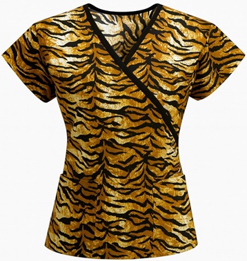 CL1126LIMITED - Wild Precision tiger print scrub top