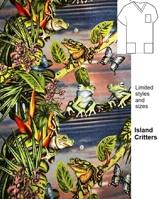 TWWLIMITED - Island Critters tropical scrub tops