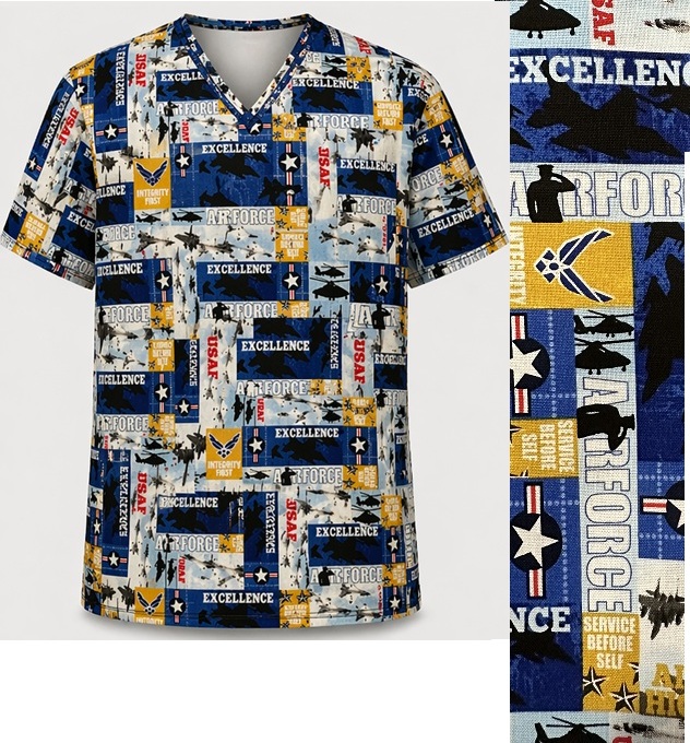SPAT52223 - USAF AIR FORCE Military scrub tops