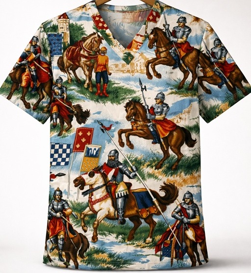 MU12225LIMITED - KNIGHTLY COTTON print scrub tops