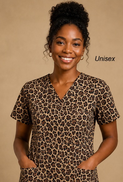 AAW523LIMITED - SAVANNAH WILD V-Neck Scrub Top