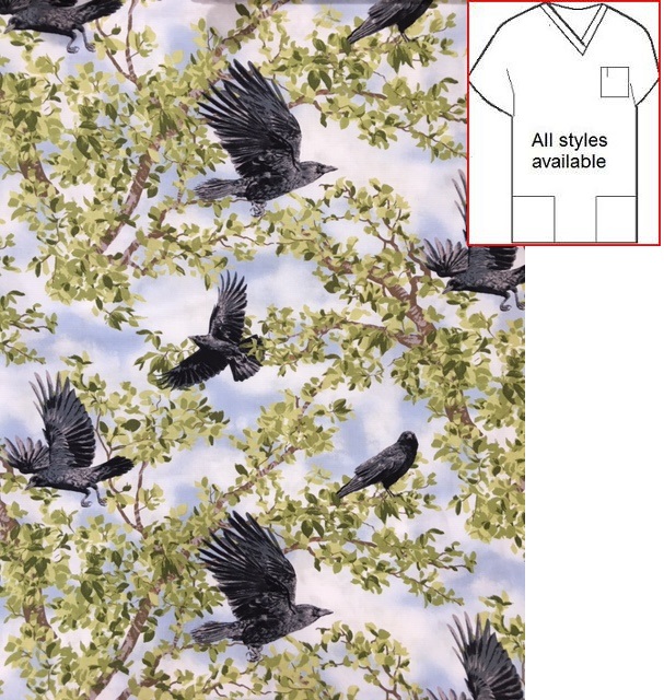 ANAW110191023 - Something To Crow About animal print scrubs