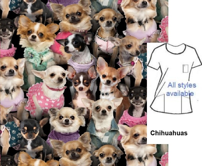 VET81325 - Chihuahuas vet scrubs
