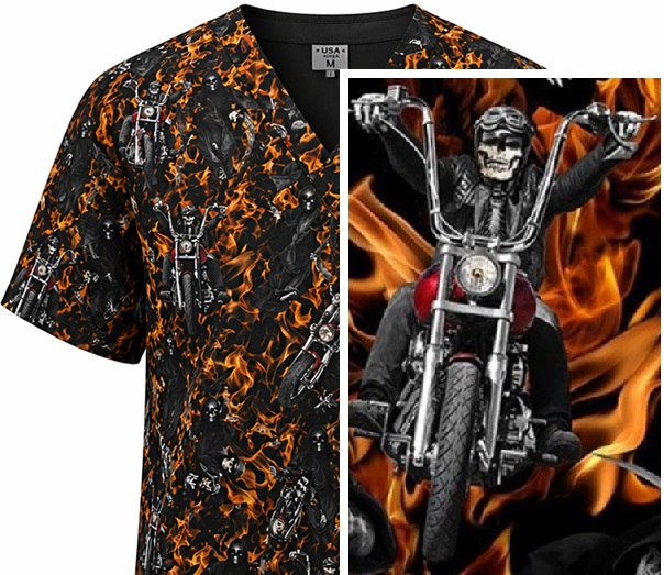 B11923 - REAPERS RIDE motorcycle scrub tops