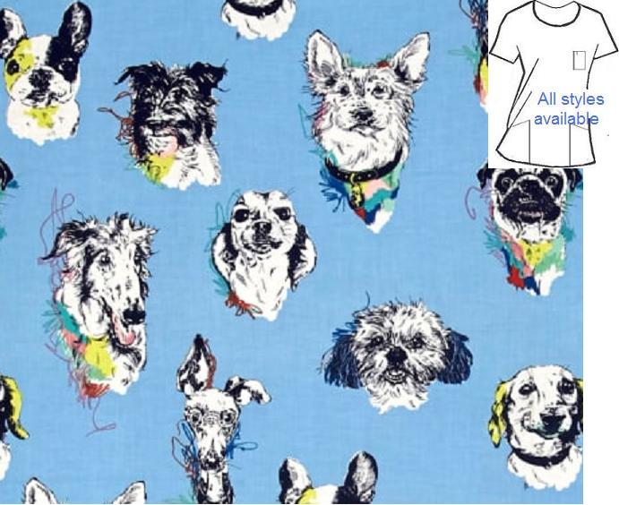 VET11613A - Dog Scribbles - Veterinary Scrubs