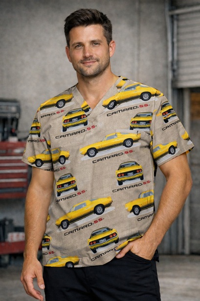 Camaro SS unique print scrub tops