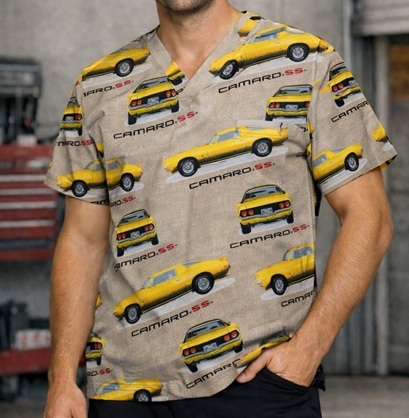 M1119LIMITED - CAMARO SS unique print scrubs