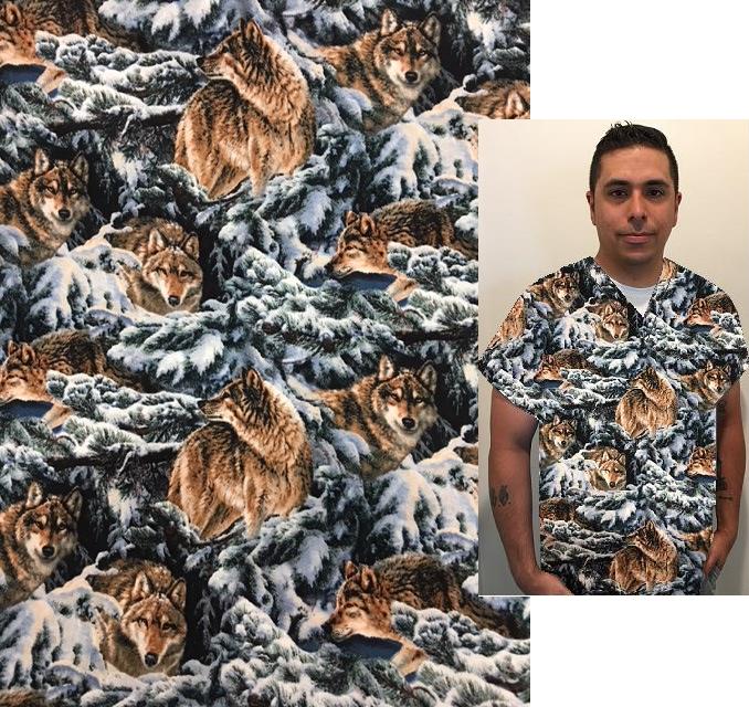 Still of the night Animal Print Scrubs wolf wolves