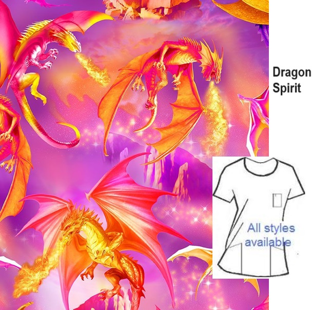 UW362024 - Dragon Spirit scrub tops