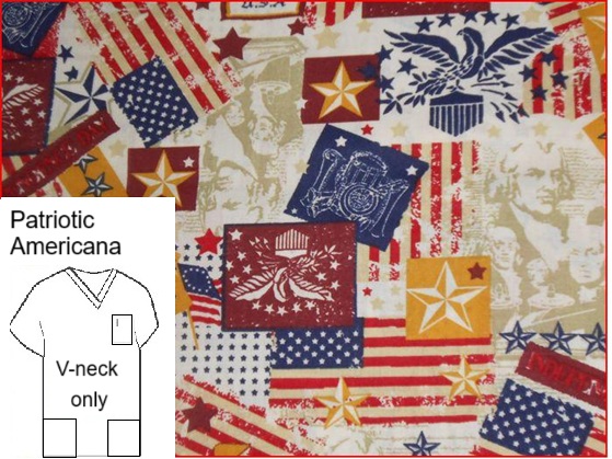 SUPPAT32LIMITED - Patriotic Americana Custom Made Scrub Tops