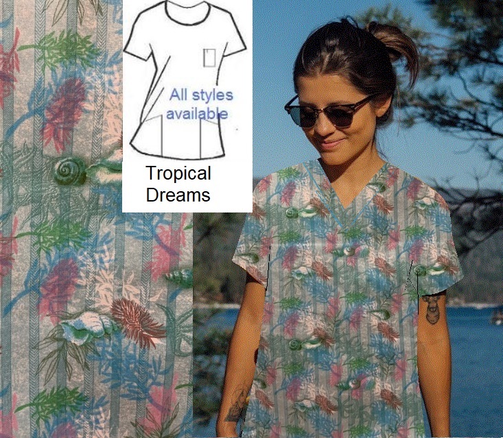 AOF21413 - Tropical Dreams - Custom Made Scrubs