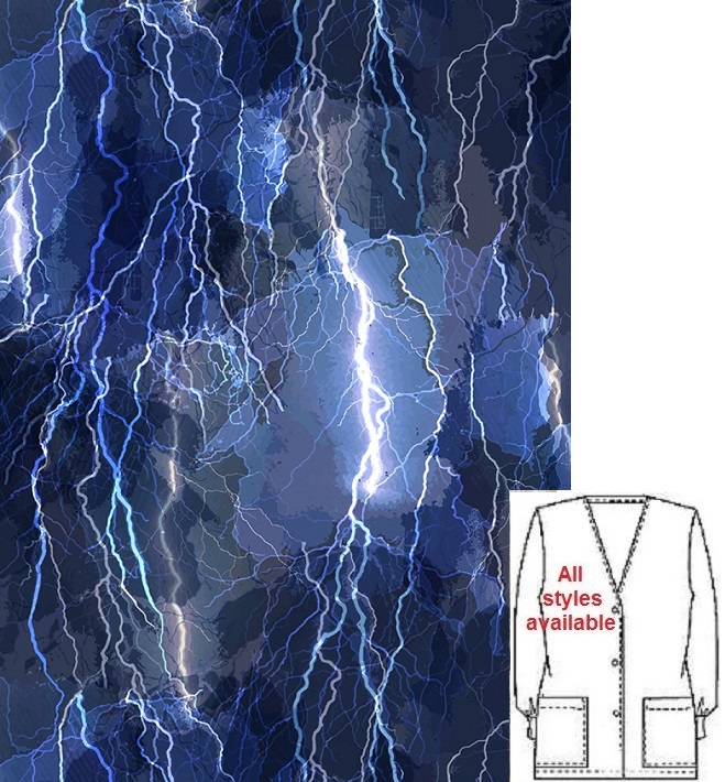 violent weather celestial print scrubs