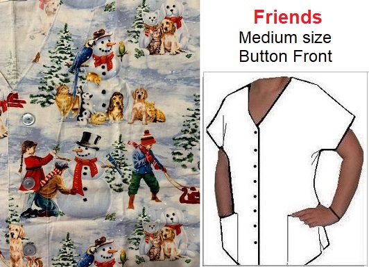 friends holiday christmas scrub top