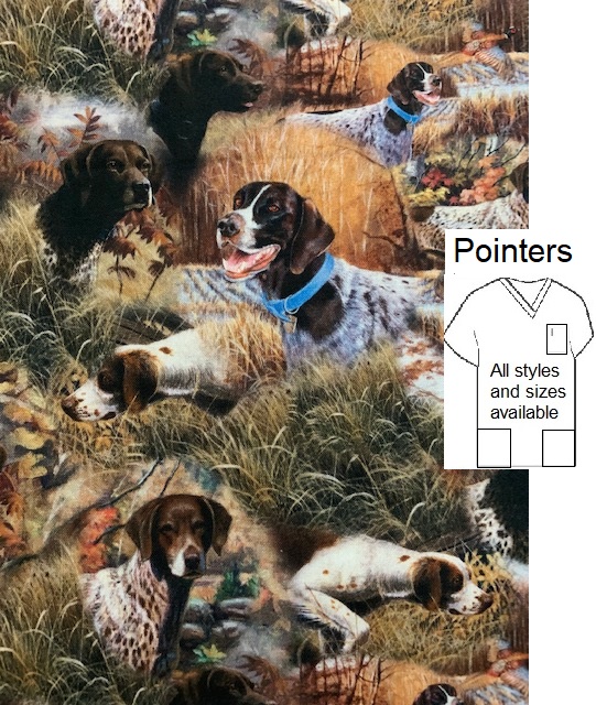 VET121122 - Pointers veterinary scrub tops