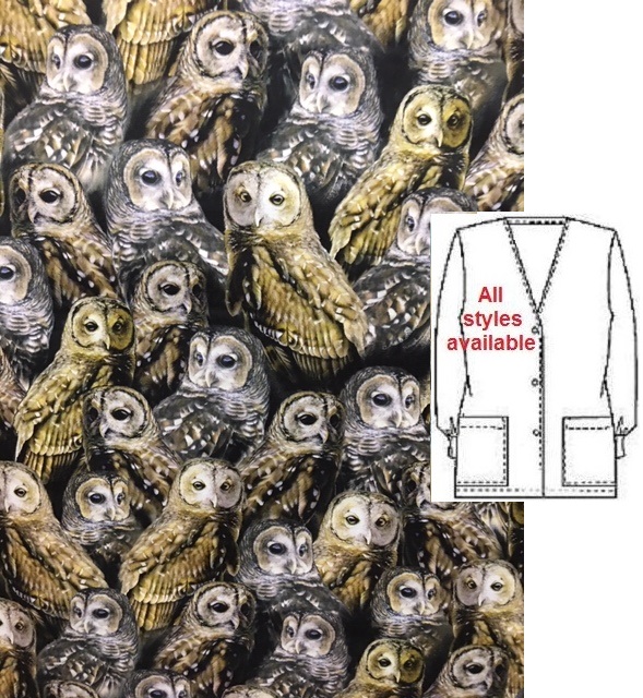 AO5319947 - Barred Owls animal print scrubs