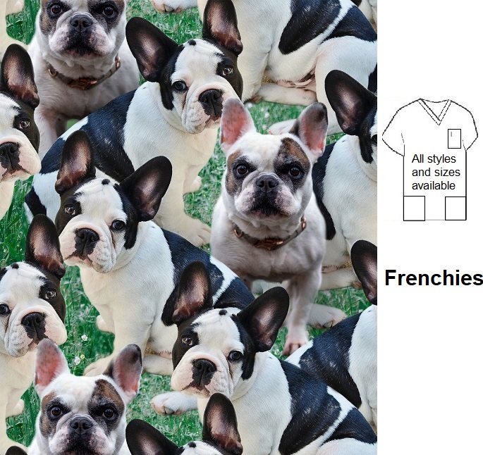 VET83023 - Frenchies scrub tops