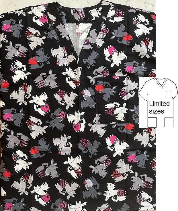 VET72LIMITED - Blingy Schnauzers scrub tops