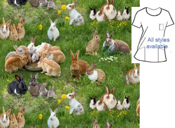 F6822 - Just Rabbits animal print scrubs