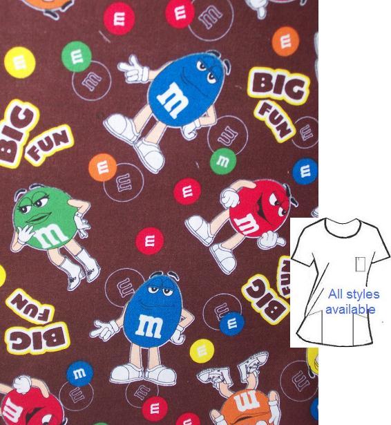 candy01A - M&M Big Fun Unique Print Scrubs