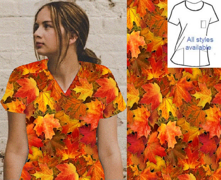 Harvest Time Halloween seasonal print scrubs H71220