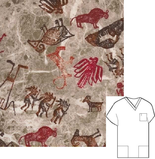 kokopelli southwest scrub tops men