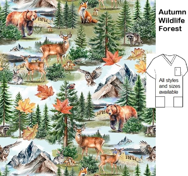 MNAWTTFAB - Autumn Wildlife Forest scrub tops