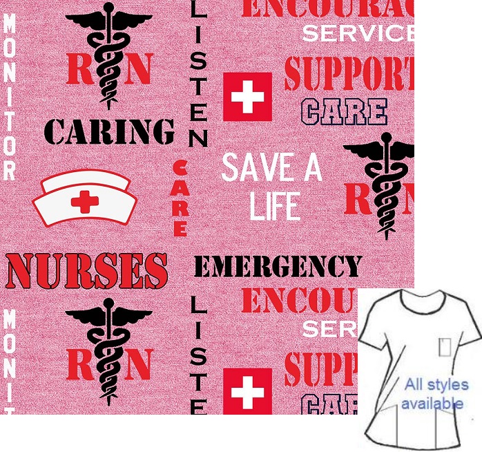 N1222020 - Nurse unique cotton print scrubs