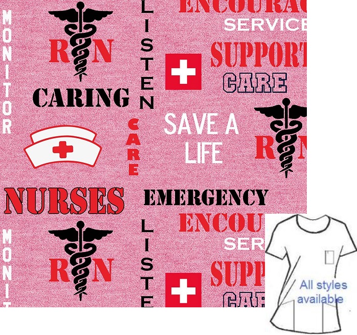 nurse unique cotton print scrubs