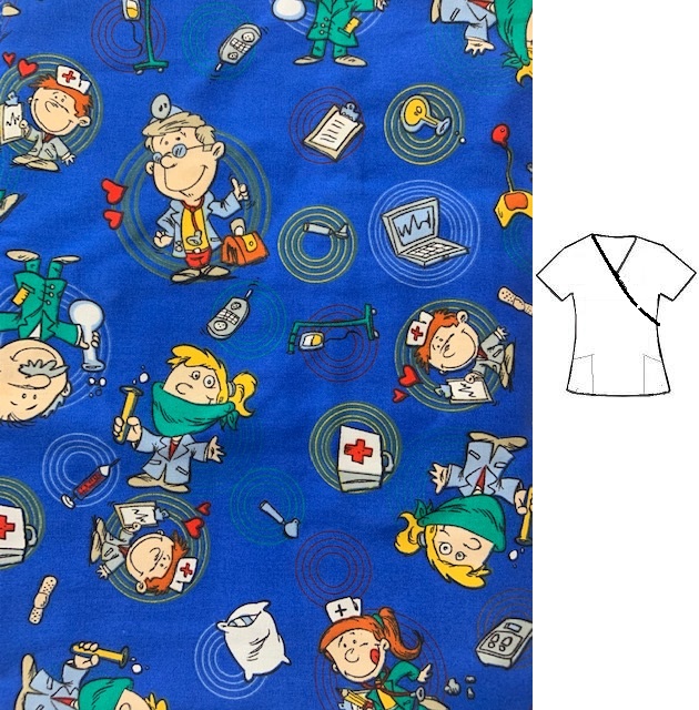 Kiddie Doctors pediatric nurse print scrubs